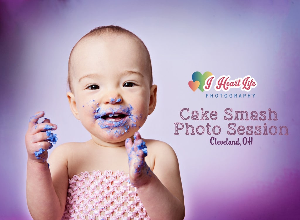 Fun cake smash photo session in Cleveland, OH